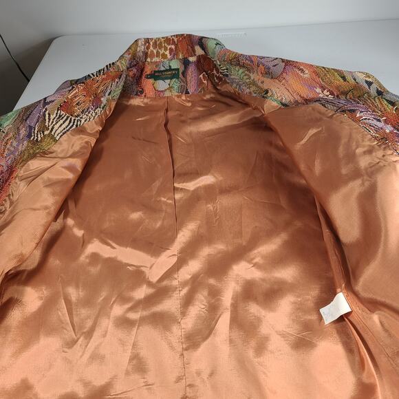 Hill Country Clothiers  Tapestry Jungle Animals BOHO Vintage Blazer Lined Jacket - Picture 5 of 6